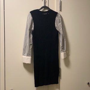 Sweater dress with button down sleeves